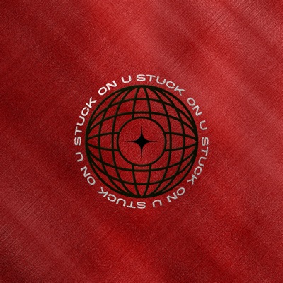 Stuck on U cover art with a black globe emblem on red