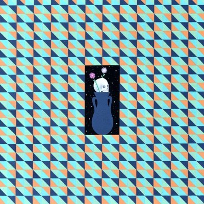 Geometric turquoise and peach cover artwork with a small illustrated figure